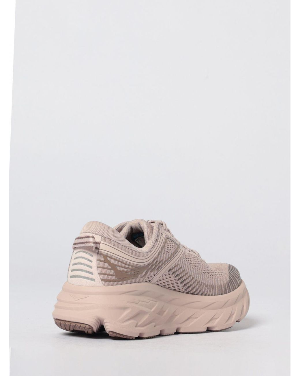 Hoka One One Pink Bondi 7 Technical Mesh Sneakers
