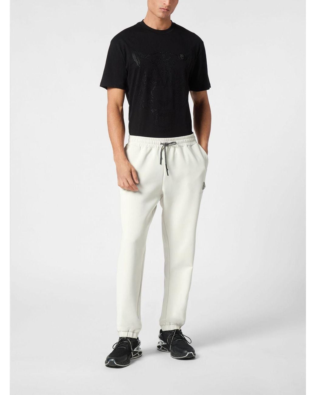 Philipp Plein White Technical Fabric Jogging Pants for men