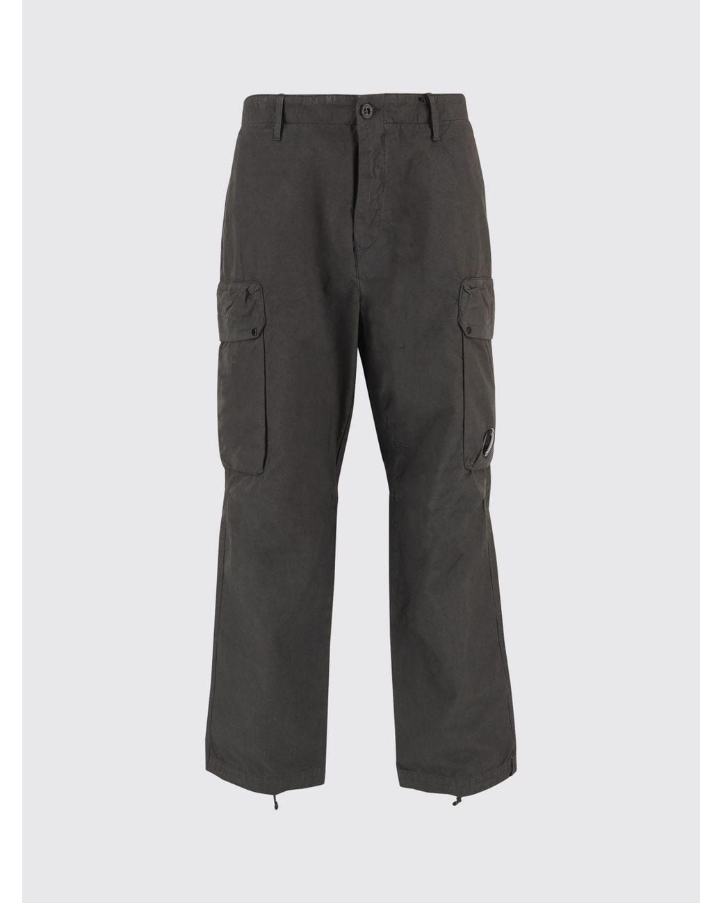 C P Company Black Cotton Cargo Pants for men
