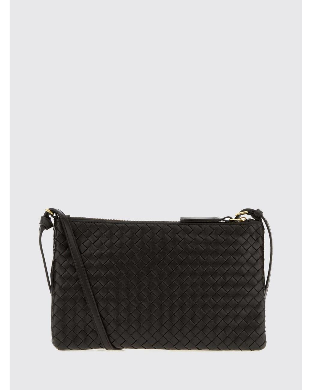 Bottega Veneta Black Small Woven Nappa Crossbody Bag