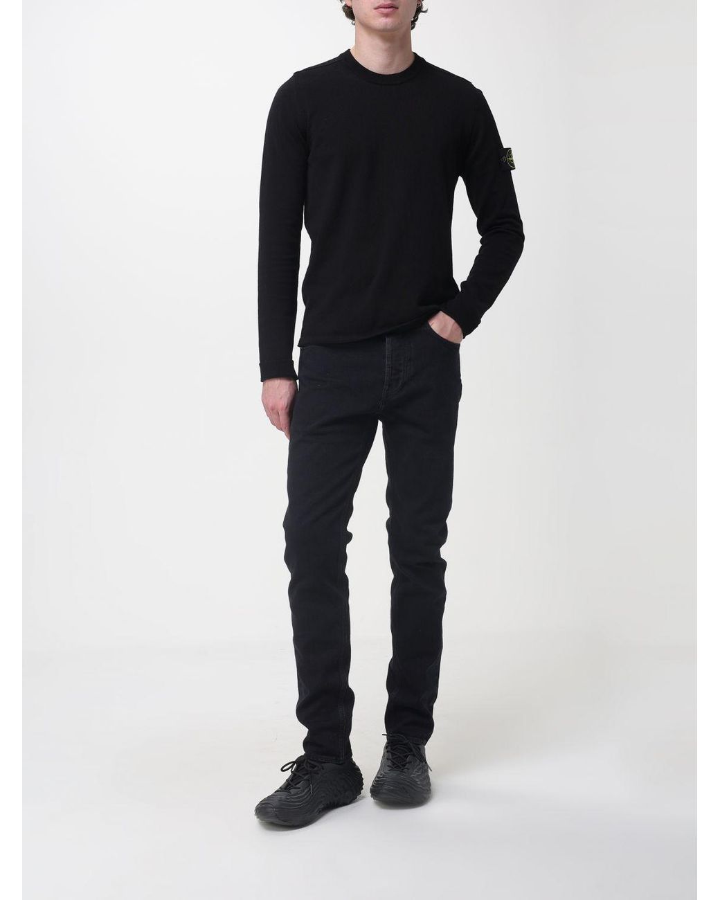 Stone Island Black Stretch Denim Slim Fit Jeans for men
