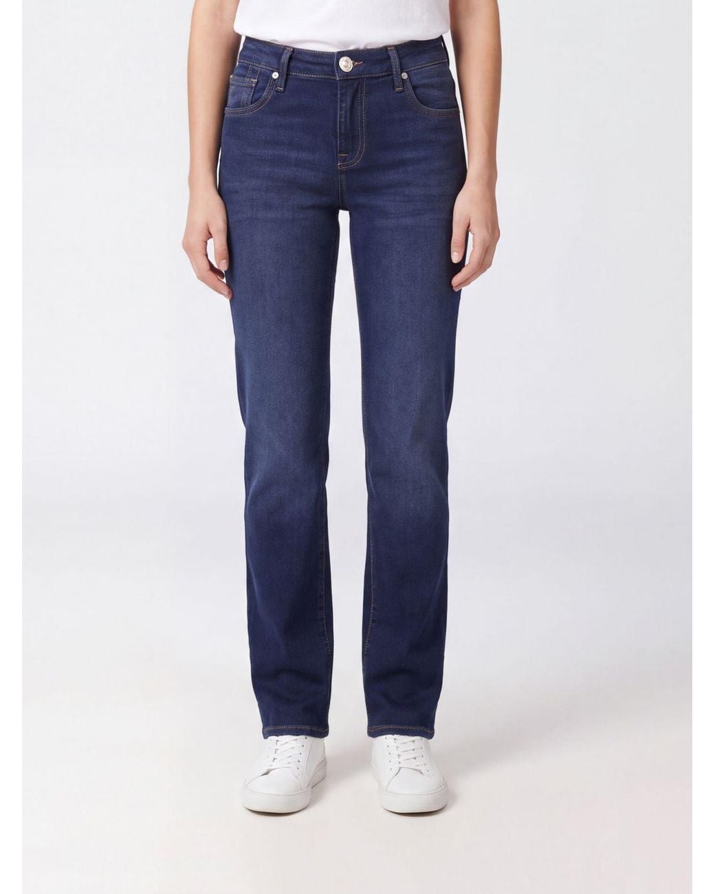 7 For All Mankind Blue Calie High-Waisted Skinny Jeans