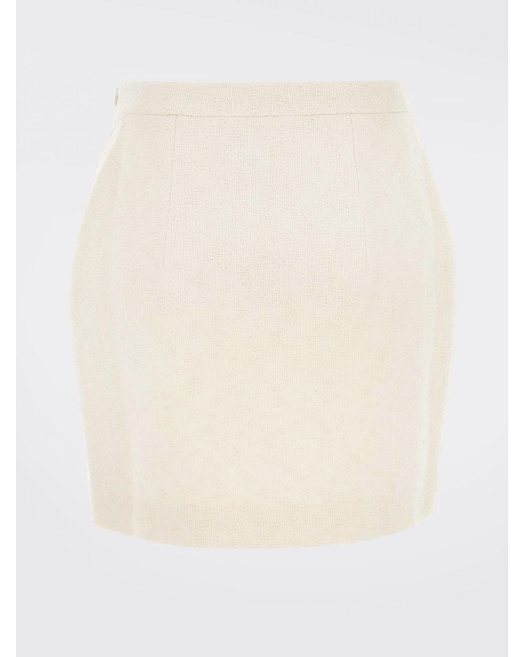 Alessandra Rich White High-Waisted Slim Fit Pencil Mini Skirt