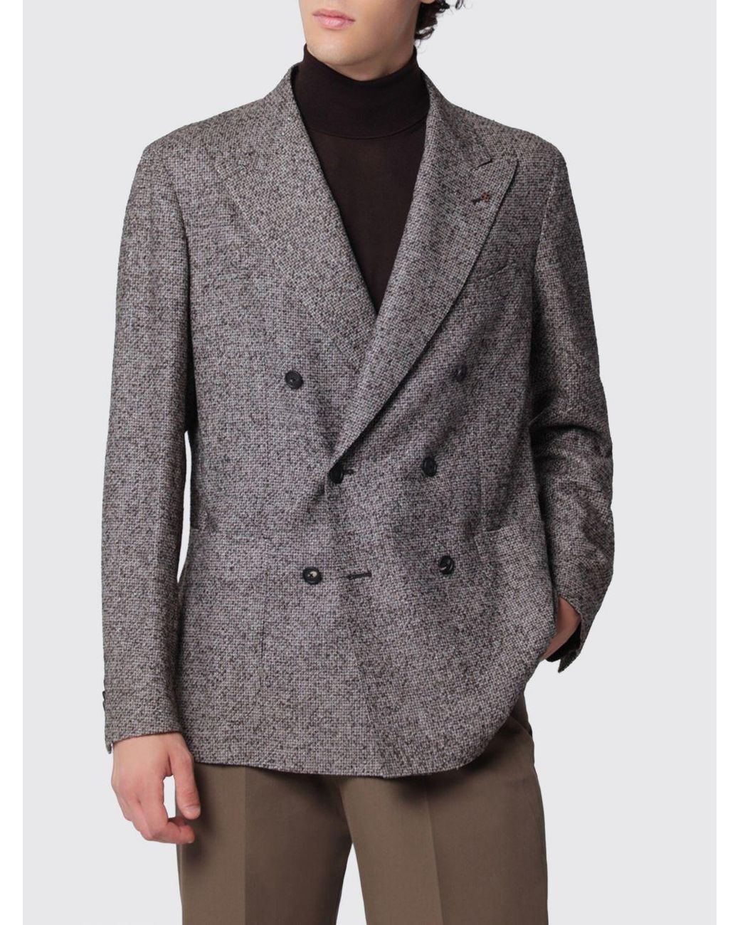 Tagliatore Gray Double-Breasted Blazer for men