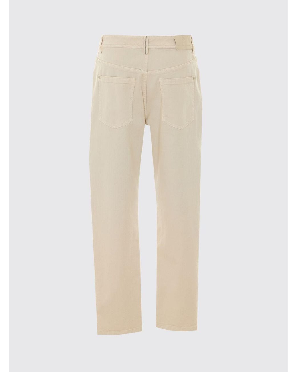 Brunello Cucinelli Natural High-Waisted Skinny Jeans