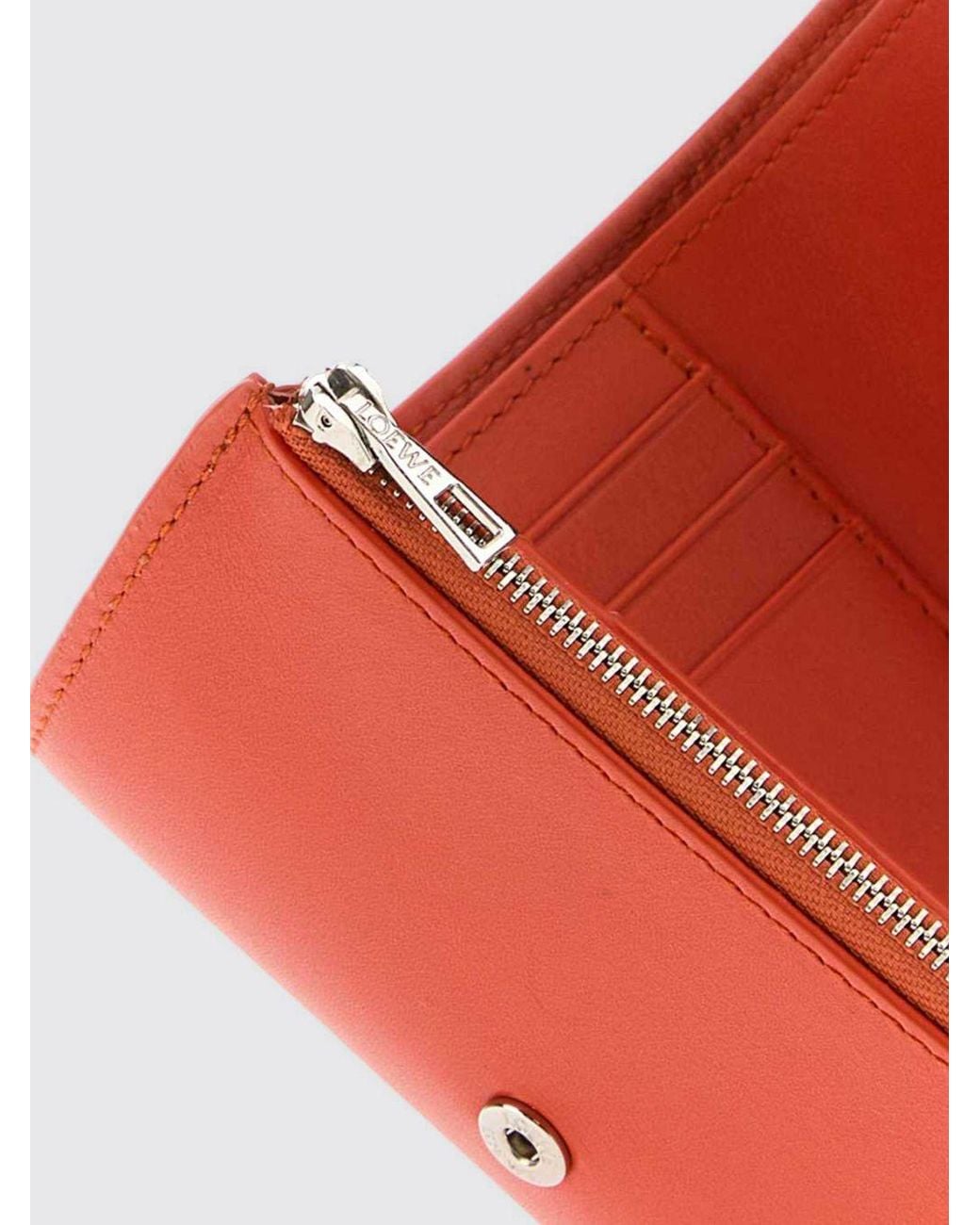 Loewe Red Pebble Tri-Fold Wallet