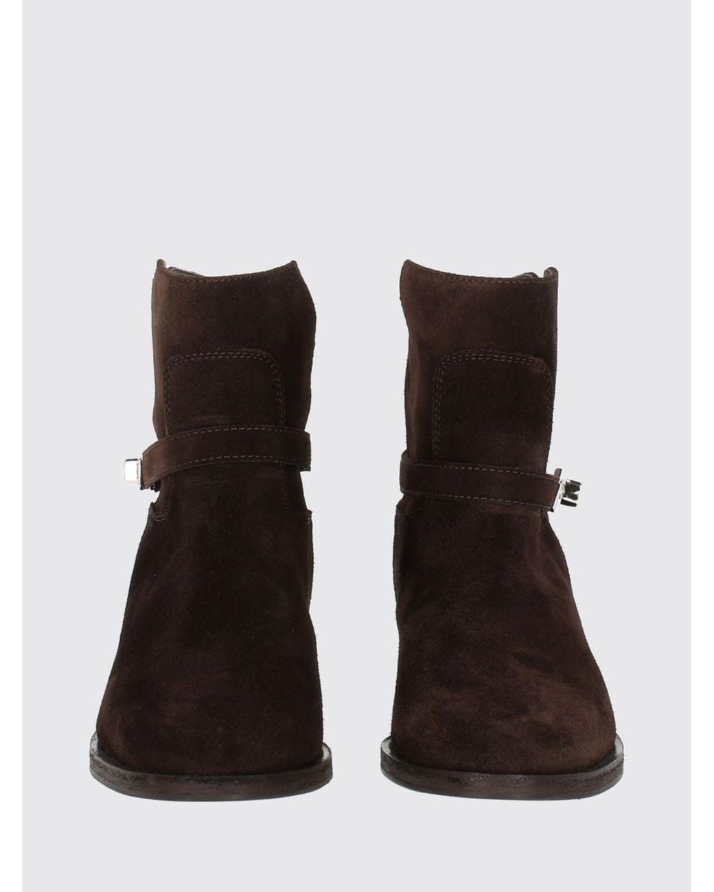 Via Roma 15 Black Suede Texan Ankle Boots With Wedge Heel