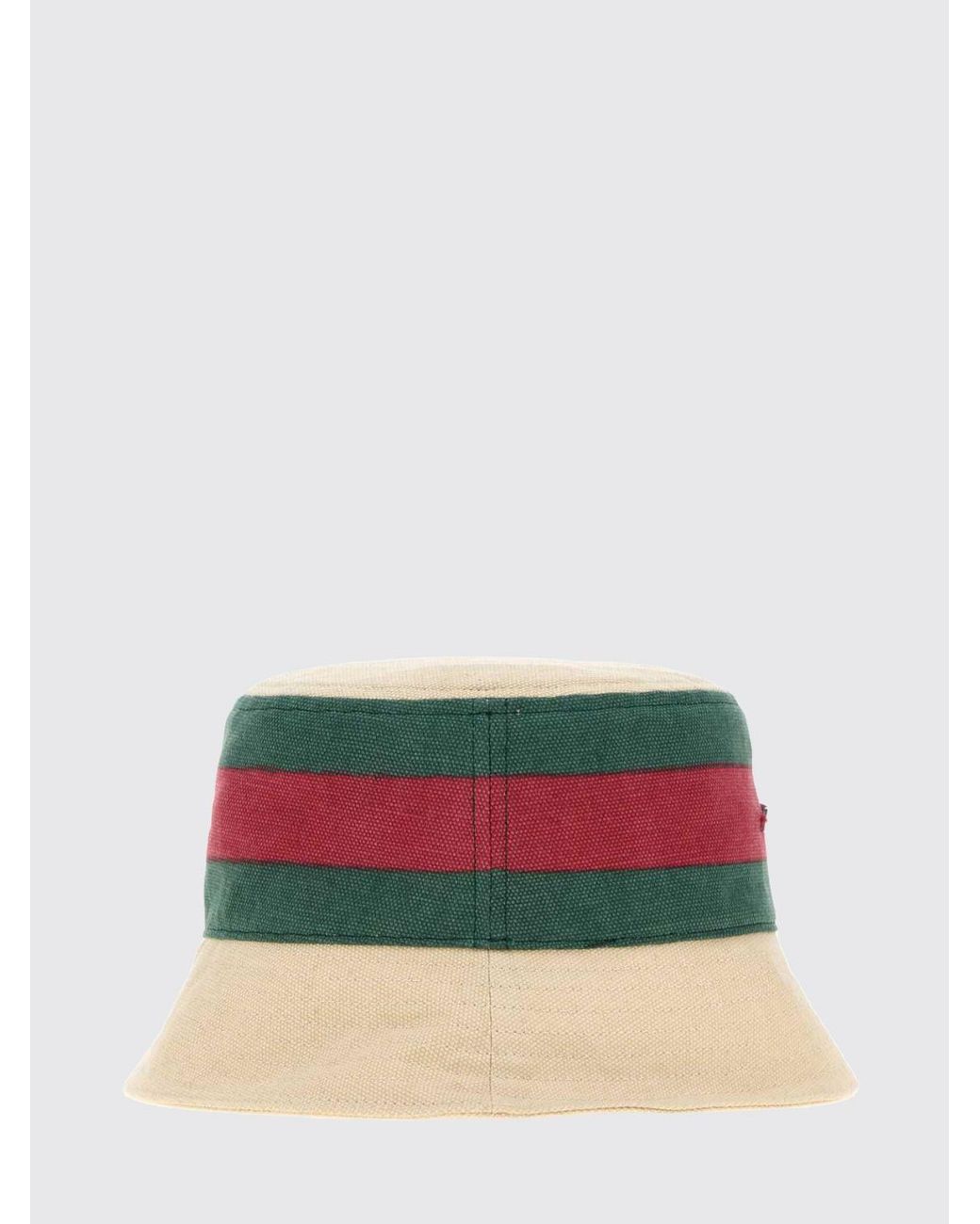 Gucci Multicolor Bucket Hat Aus Gestreiftem Baumwoll-Canvas Mit Web-Detail