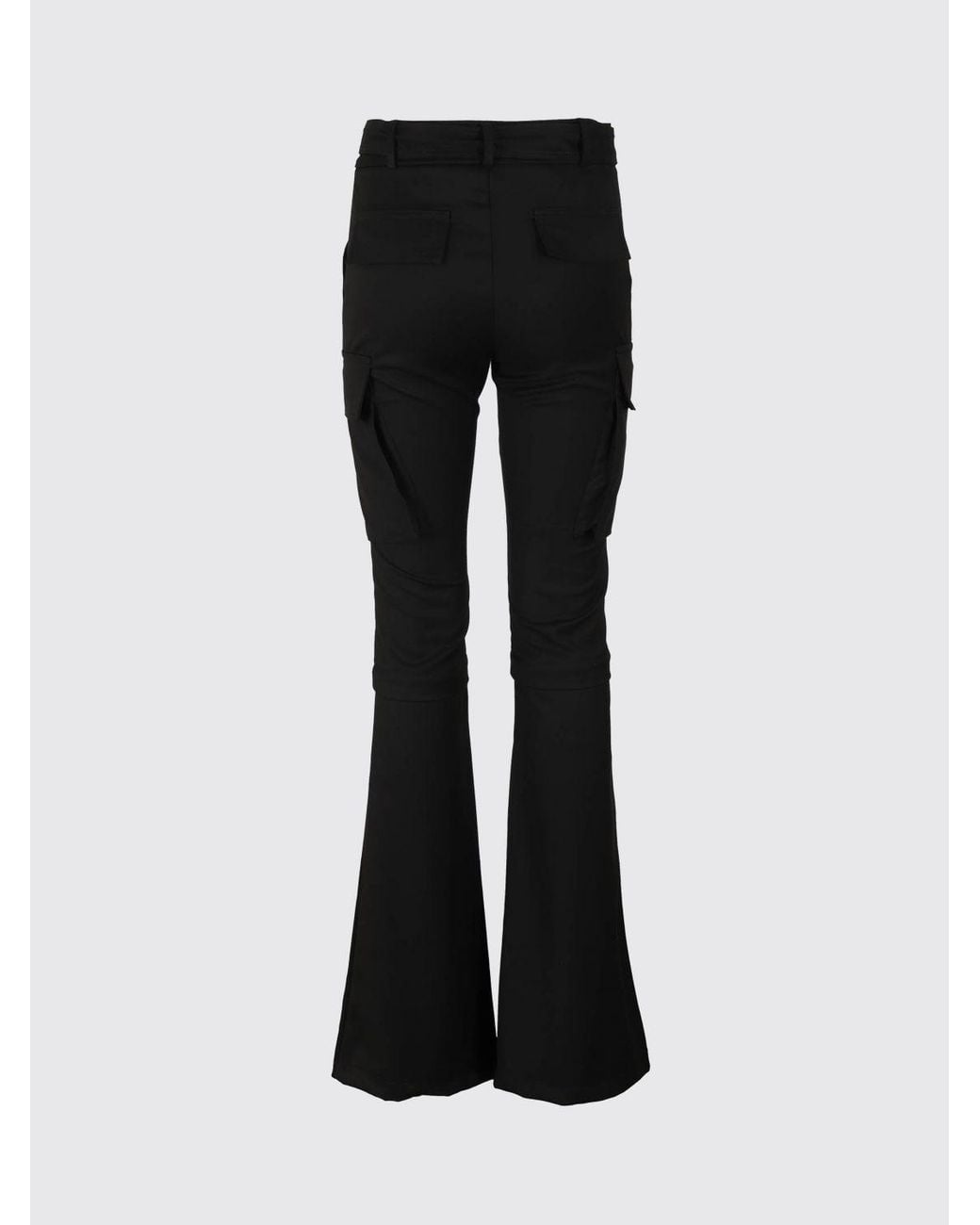 ANDREADAMO Black Flared Cargo Trousers