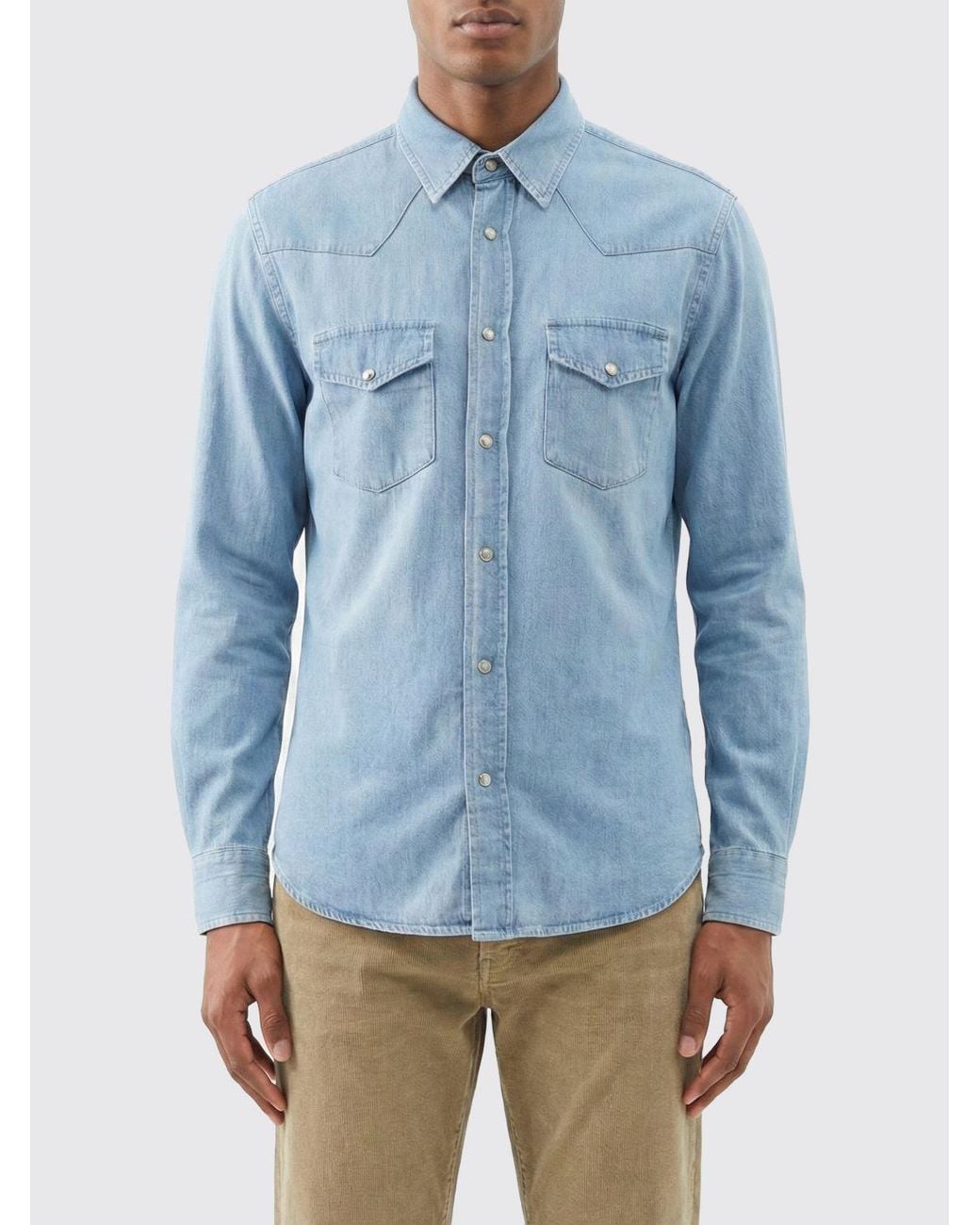 Tom Ford Blue Cotton Shirt for men