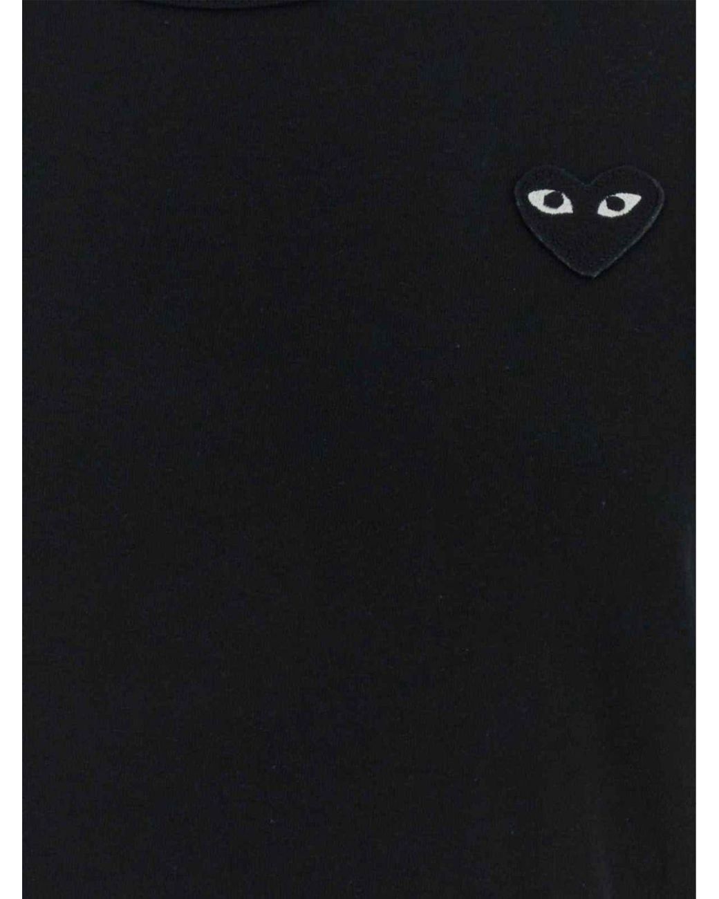 COMME DES GARÇONS PLAY Blue Comme Des GarÇ Ons Play Contrast Logo Cotton Crew-Neck T-Shirt