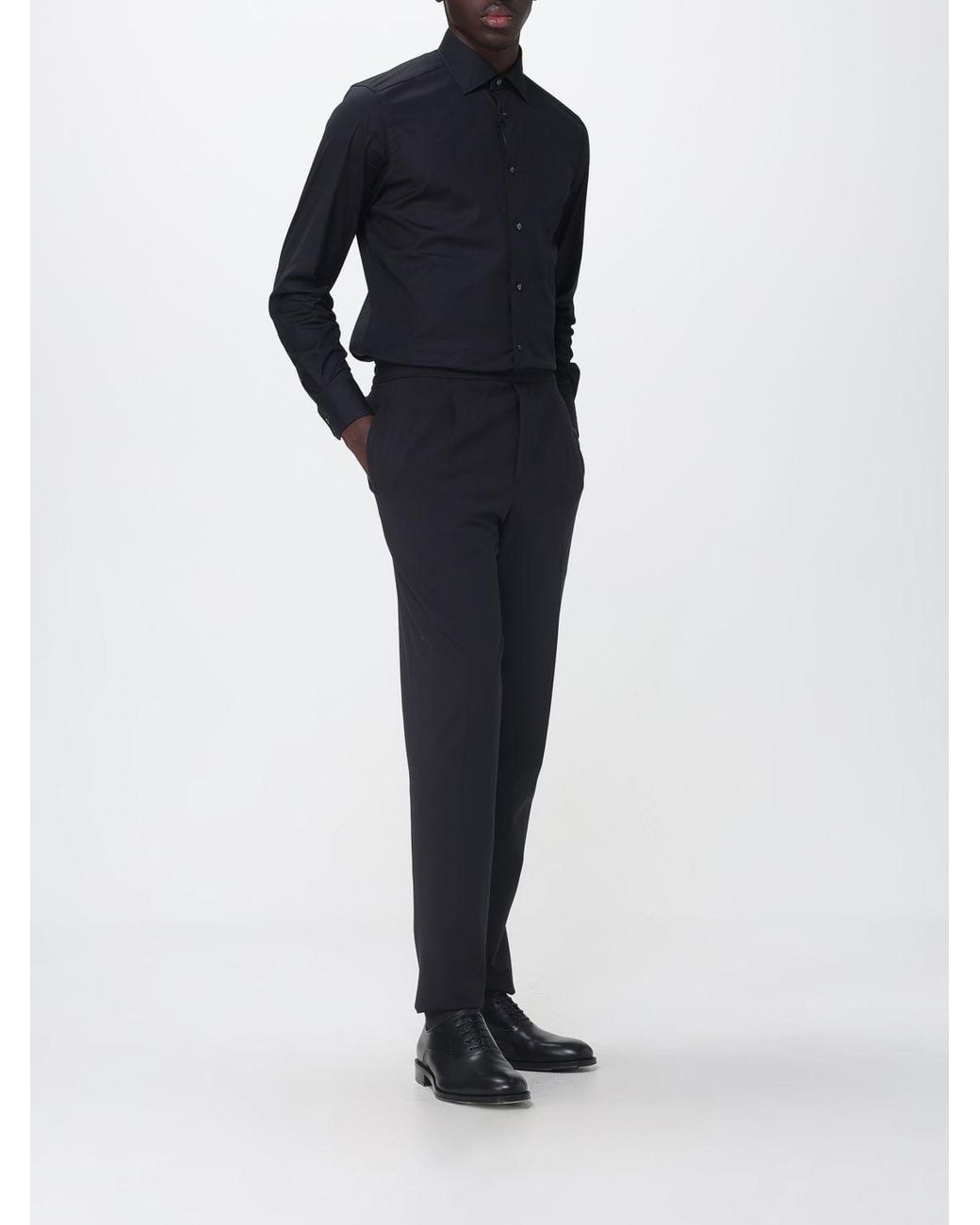Zegna Blue Classic Cotton Shirt for men