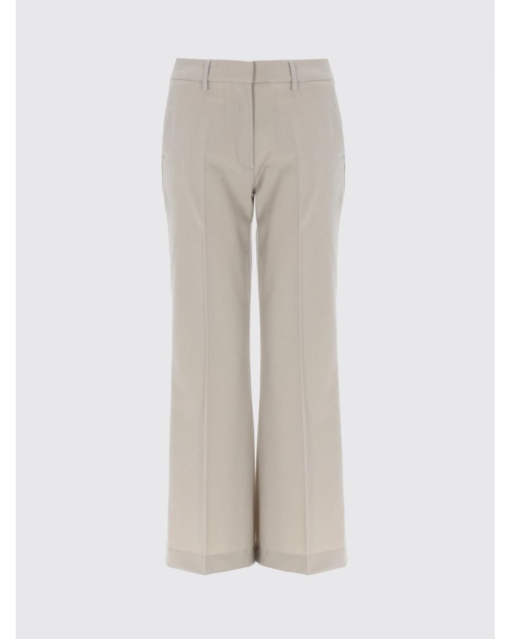 PT Torino Natural Flared Virgin Wool Trousers