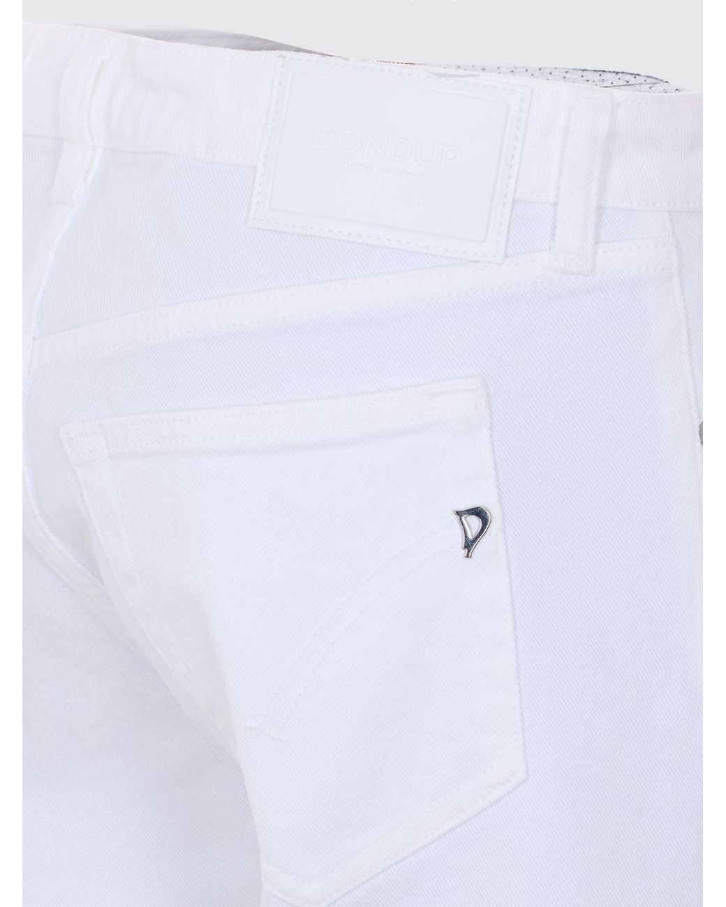 Jeans Cropped Fit De Denim Elástico Dondup de color White