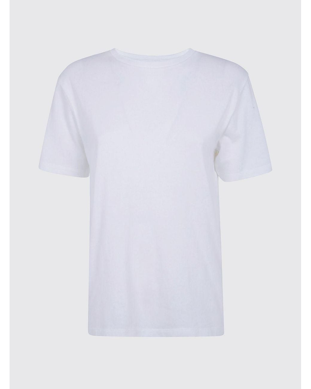 Khaite White Cotton Crew-Neck T-Shirt With Dropped Shoulders