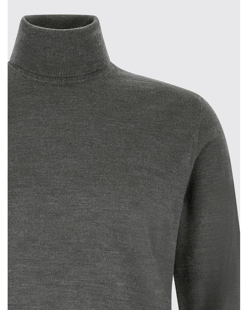 Zanone Gray Long-Sleeved Turtleneck Jumper for men