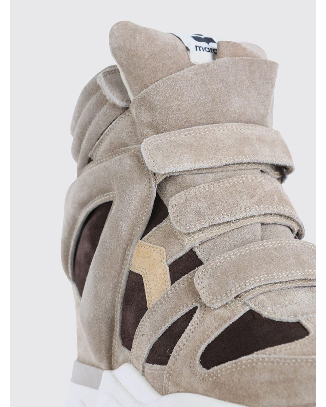 Isabel Marant Natural Balskee High-Top Suede Wedge Sneakers