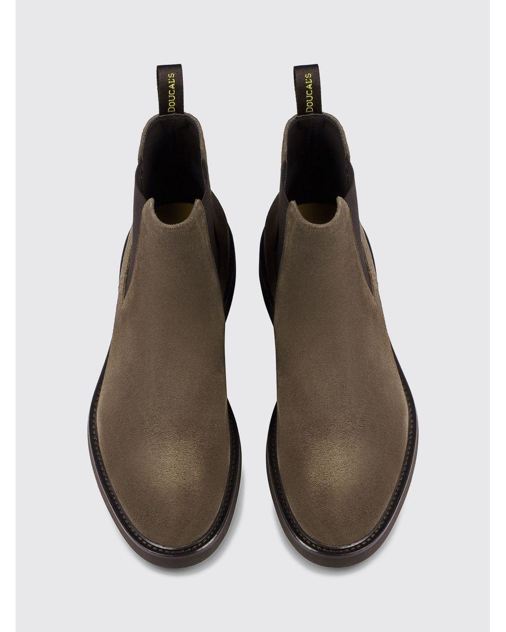 Doucal's Brown Suede Chelsea Boots With Rear Pull Tab for men