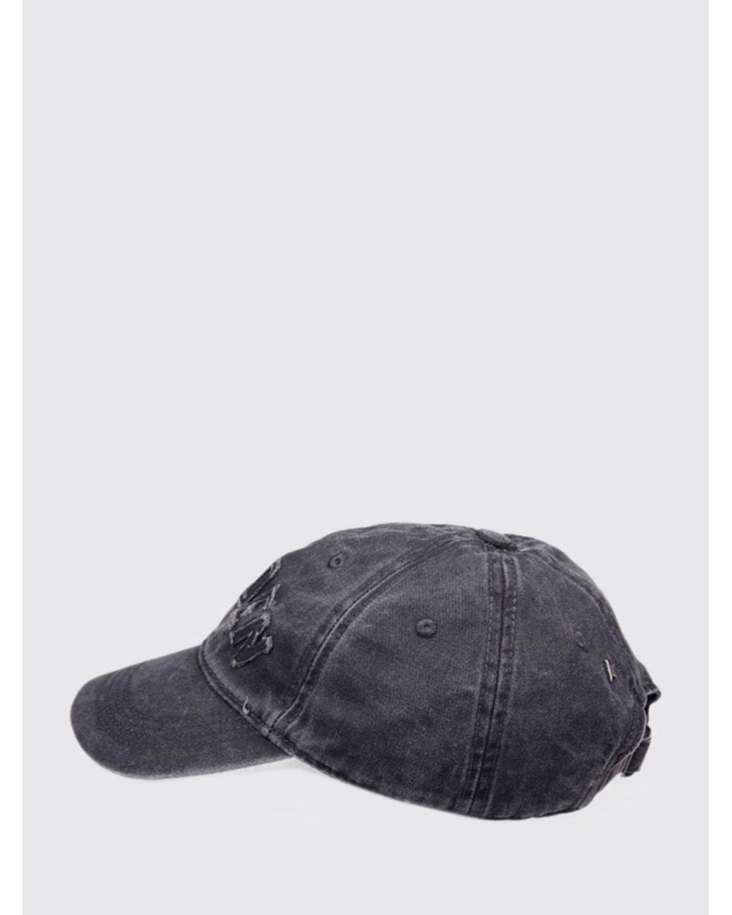 Golden Goose Deluxe Brand Gray Denim Baseball Cap With Studs And Embroidered Logo