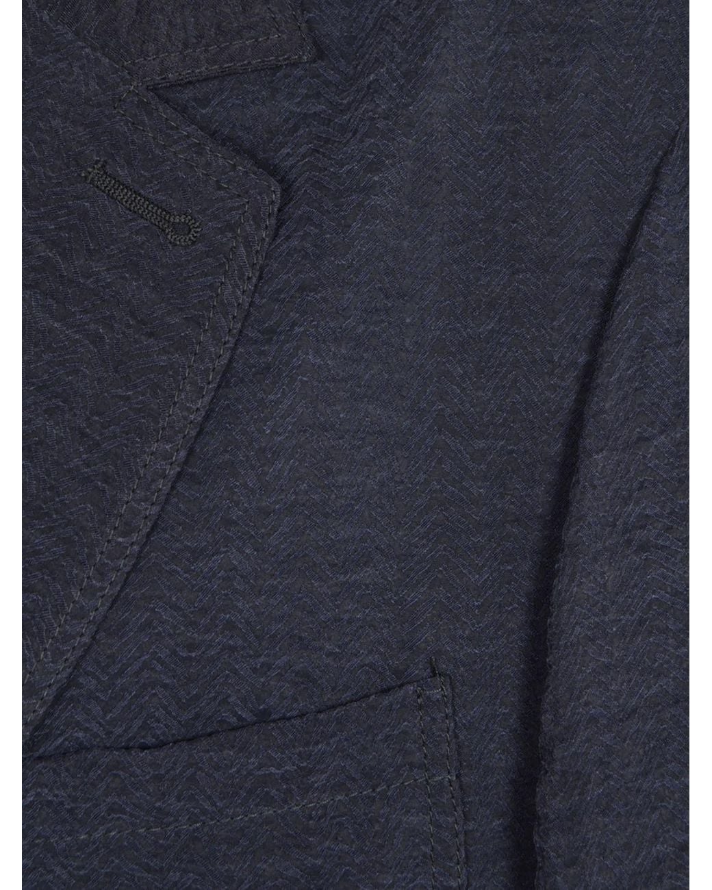 Giorgio Armani Blue Single Breasted Cotton Blend Blazer for men