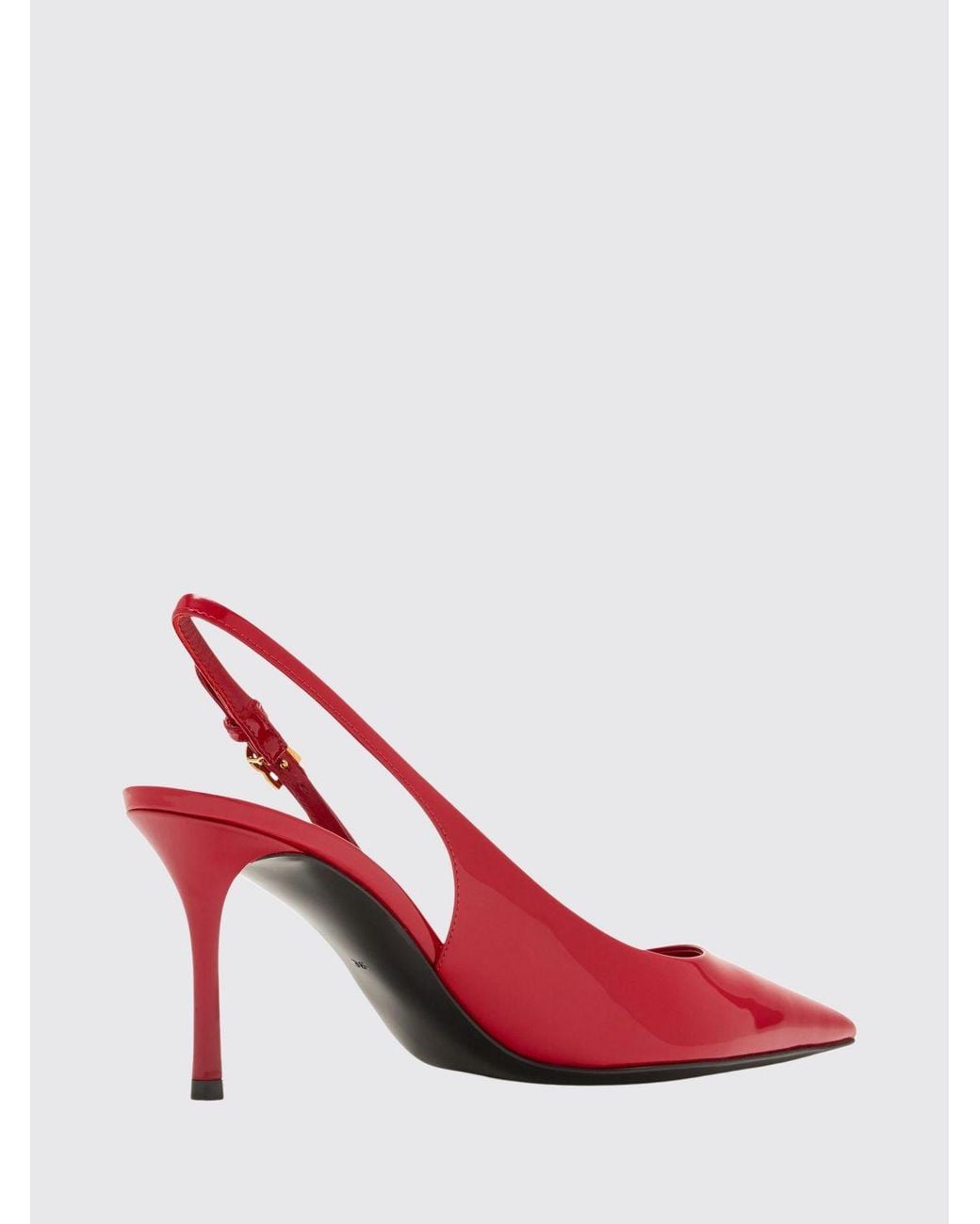 Dolce & Gabbana Red Dolce &Amp Gabbana Patent Leather Slingback Pumps With Dg Logo