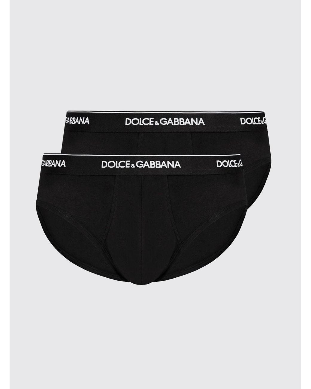 Dolce & Gabbana Black Dolce &Amp Gabbana Set Of 2 Stretch Cotton Briefs for men