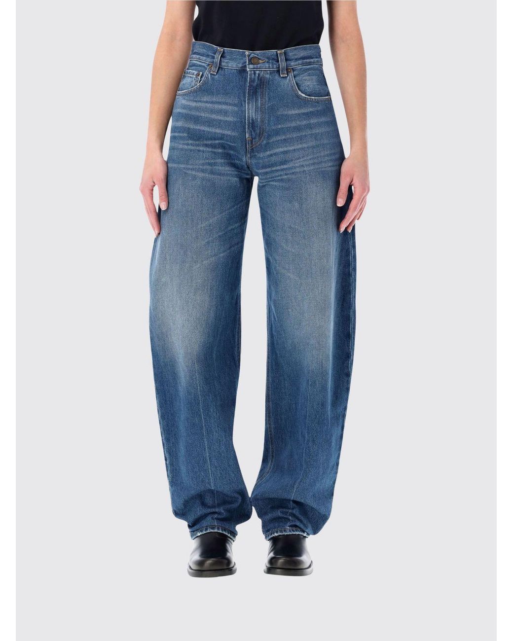 Haikure Blue Baggy Cotton Jeans