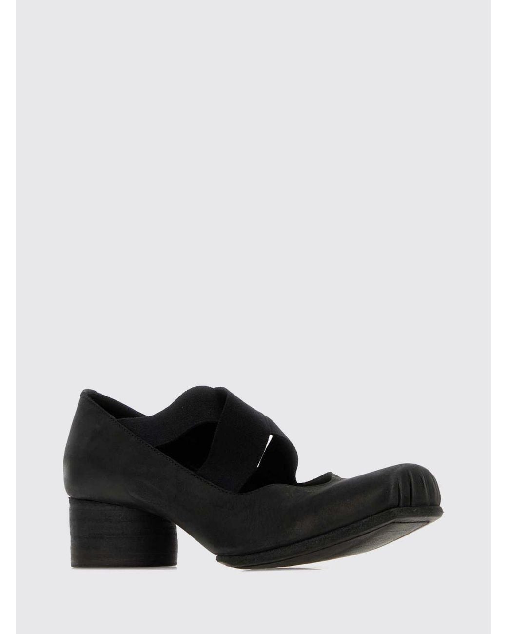 Uma Wang White Smooth Calfskin Mary Jane Flats With Square Toe