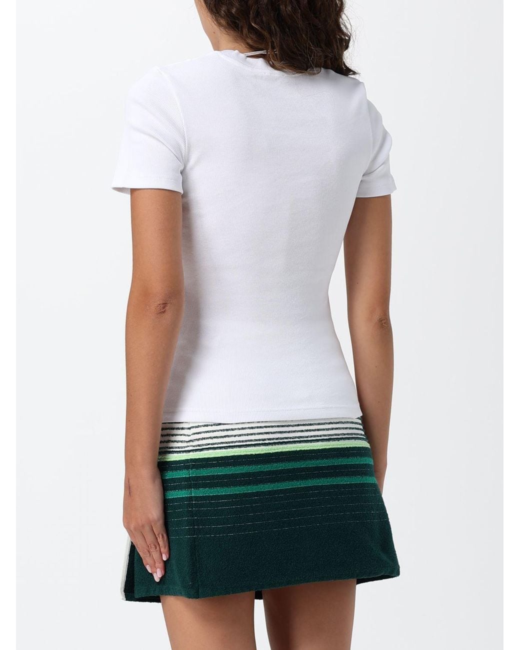 Casablanca White Slim Fit Ribbed T-Shirt
