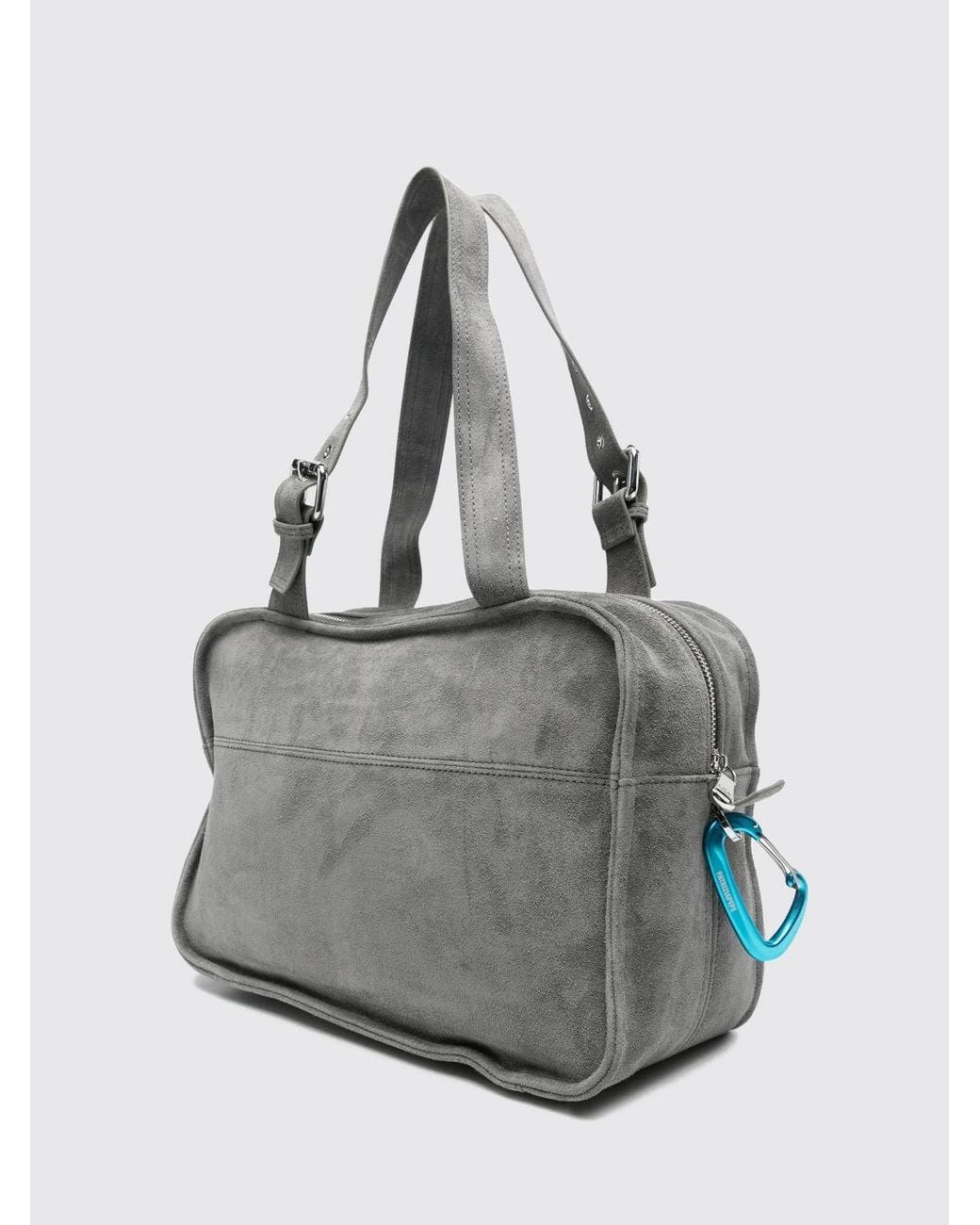 Patrizia Pepe Gray (Im)Perfection Suede Calfskin Shoulder Bag