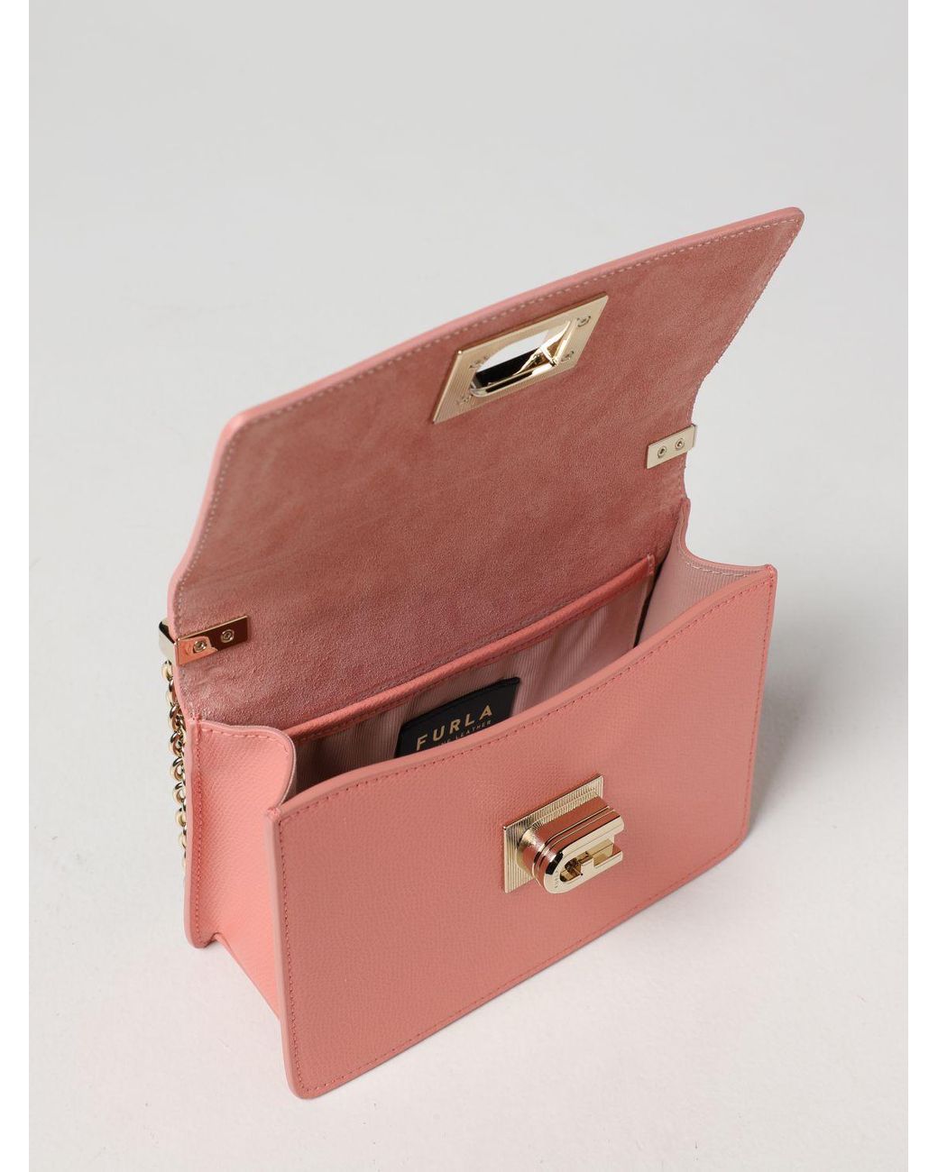 Furla 1927 Bag In Micro-grained Leather in Pink | Lyst