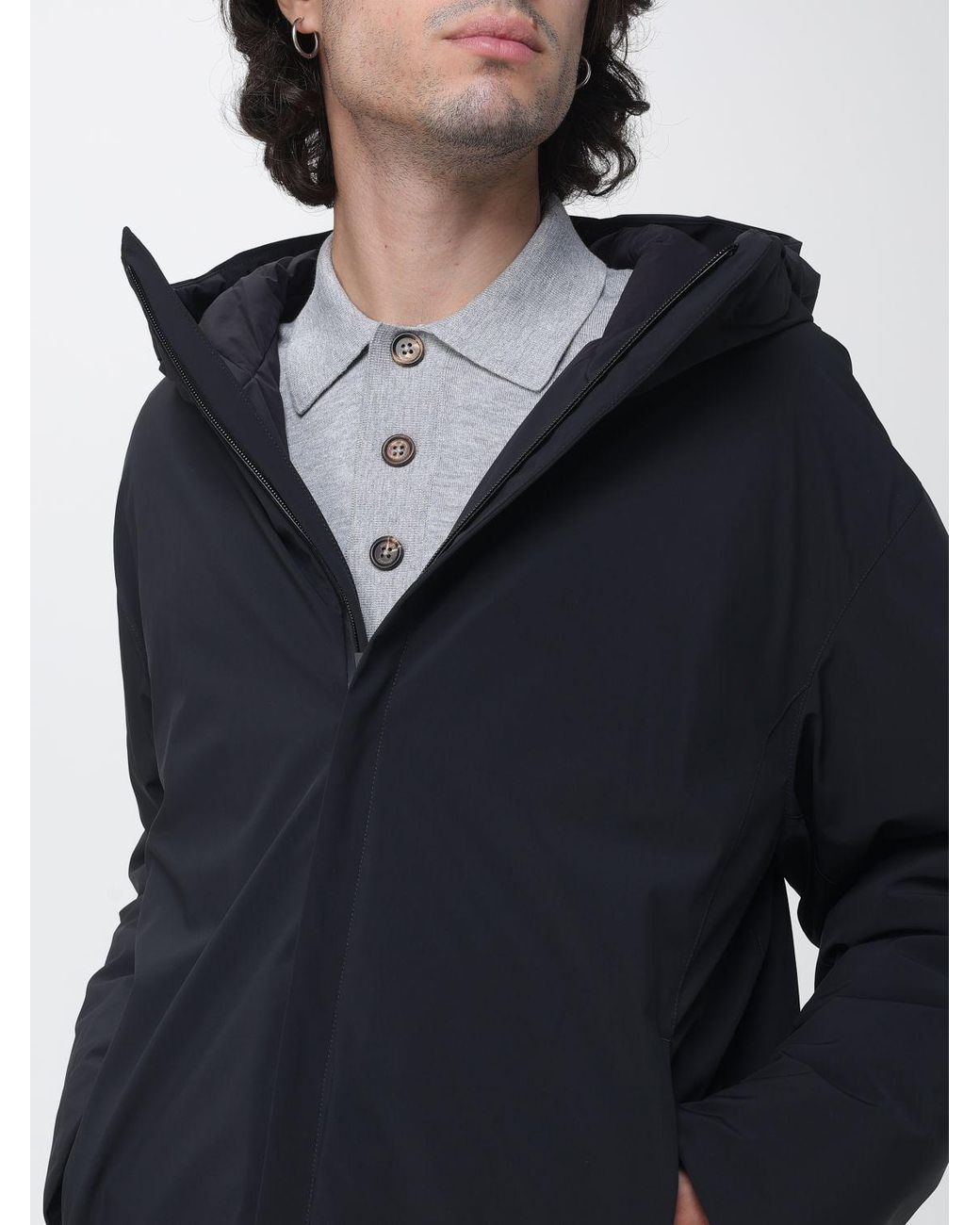 Herno Blue Hooded Puffer Jacket for men