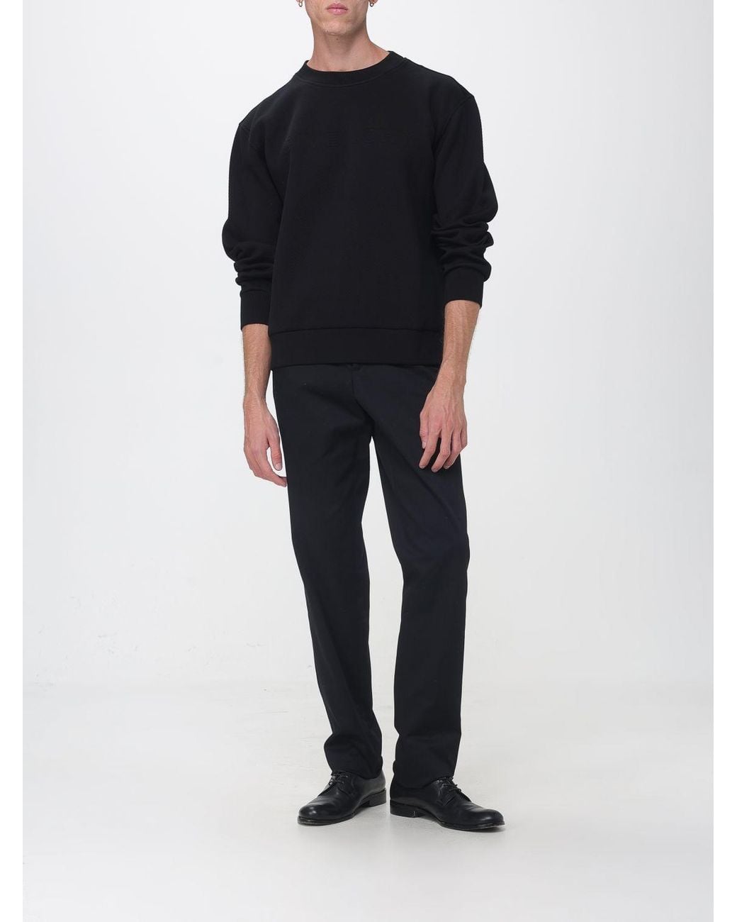 Givenchy Blue Crewneck Cotton-Blend Sweatshirt With Dropped Shoulders for men