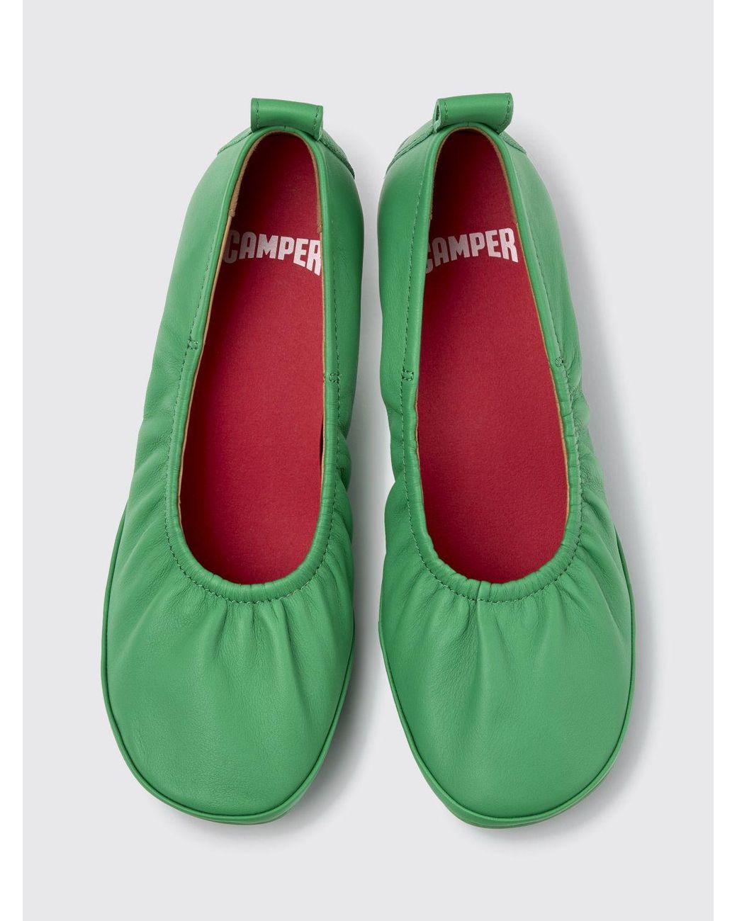 Camper Green Right Left Smooth Leather Pumps With Mid Spool Heel