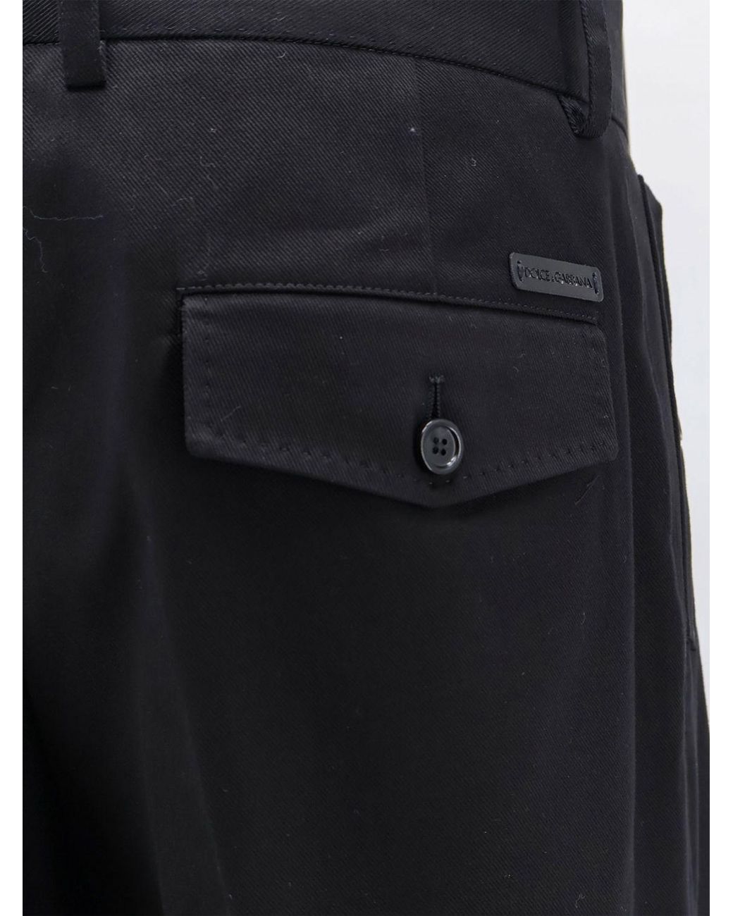 Dolce & Gabbana Black Dolce &Amp Gabbana Cotton Gabardine Tailored Trousers for men