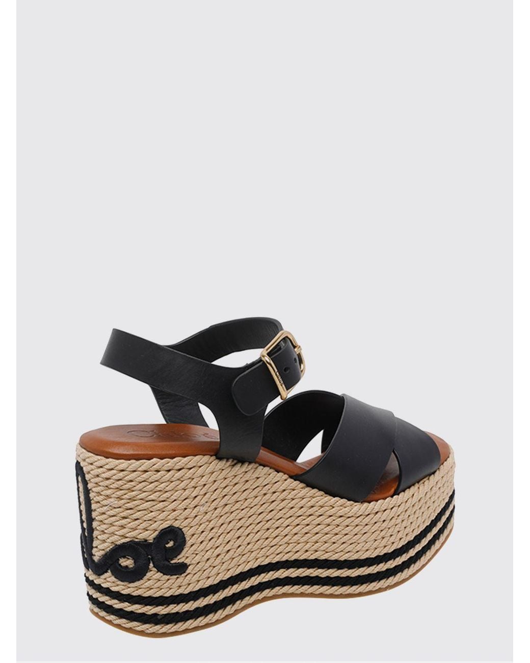 Chloé Black ChloÉ High Wedge Sandals