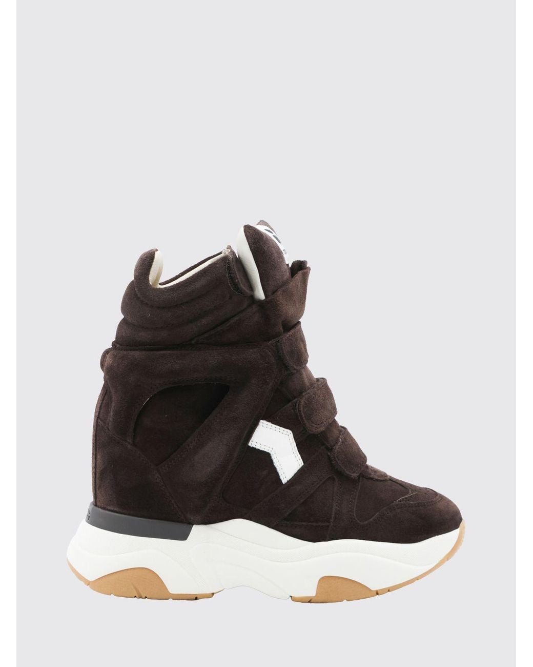 Isabel Marant Brown Balskee Suede High-Top Wedge Trainers