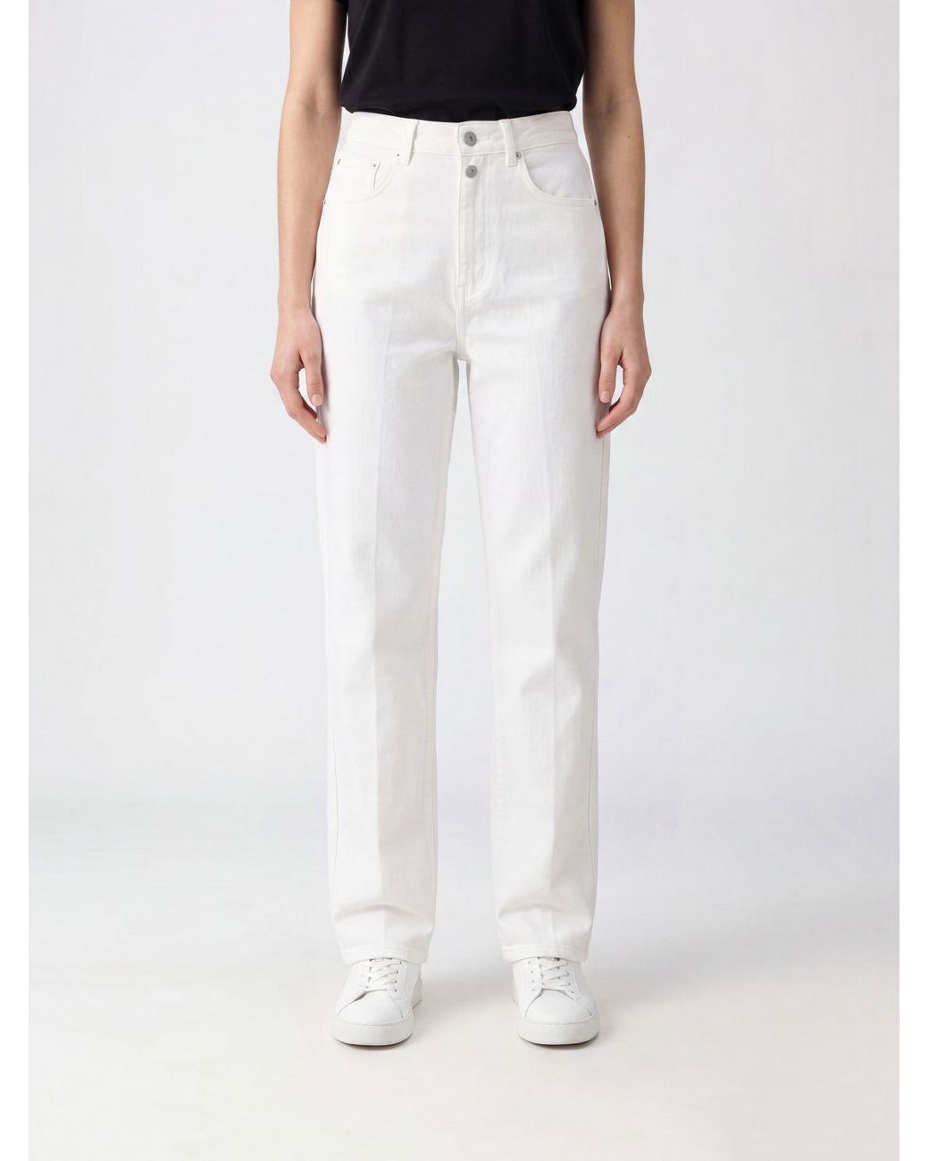 Lemaire White High-Waisted Straight-Leg Jeans