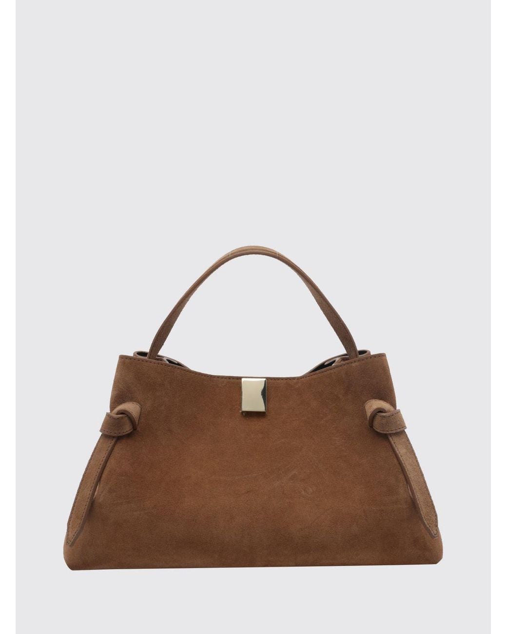 Yuzefi Brown Flared Suede Calfskin Leather Handbag