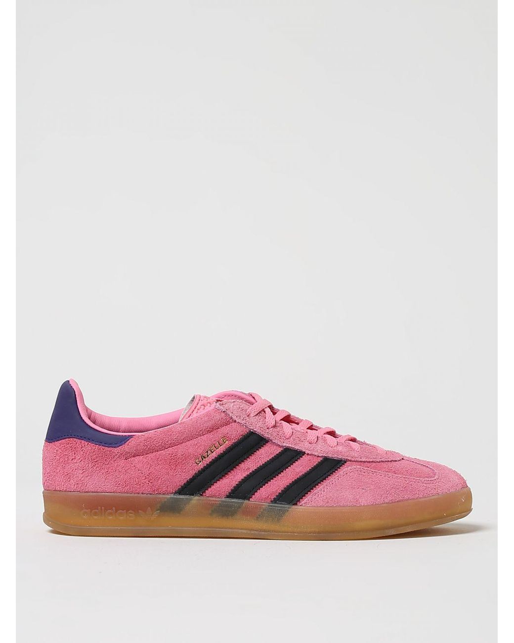 Adidas white hotsell pink trainers