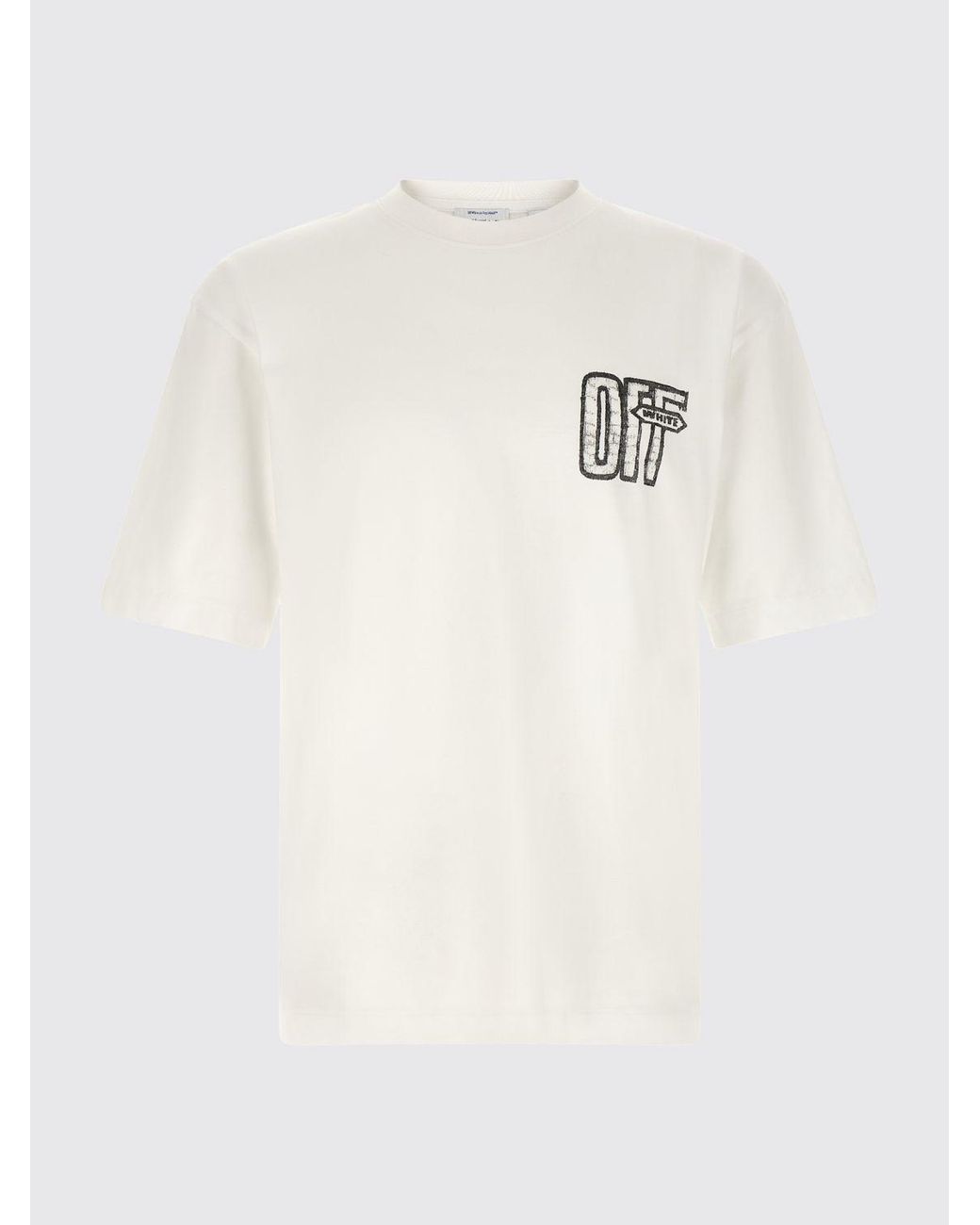 Off-White c/o Virgil Abloh White Cotton T-Shirt With Contrast Arrow Logo On The Back for men