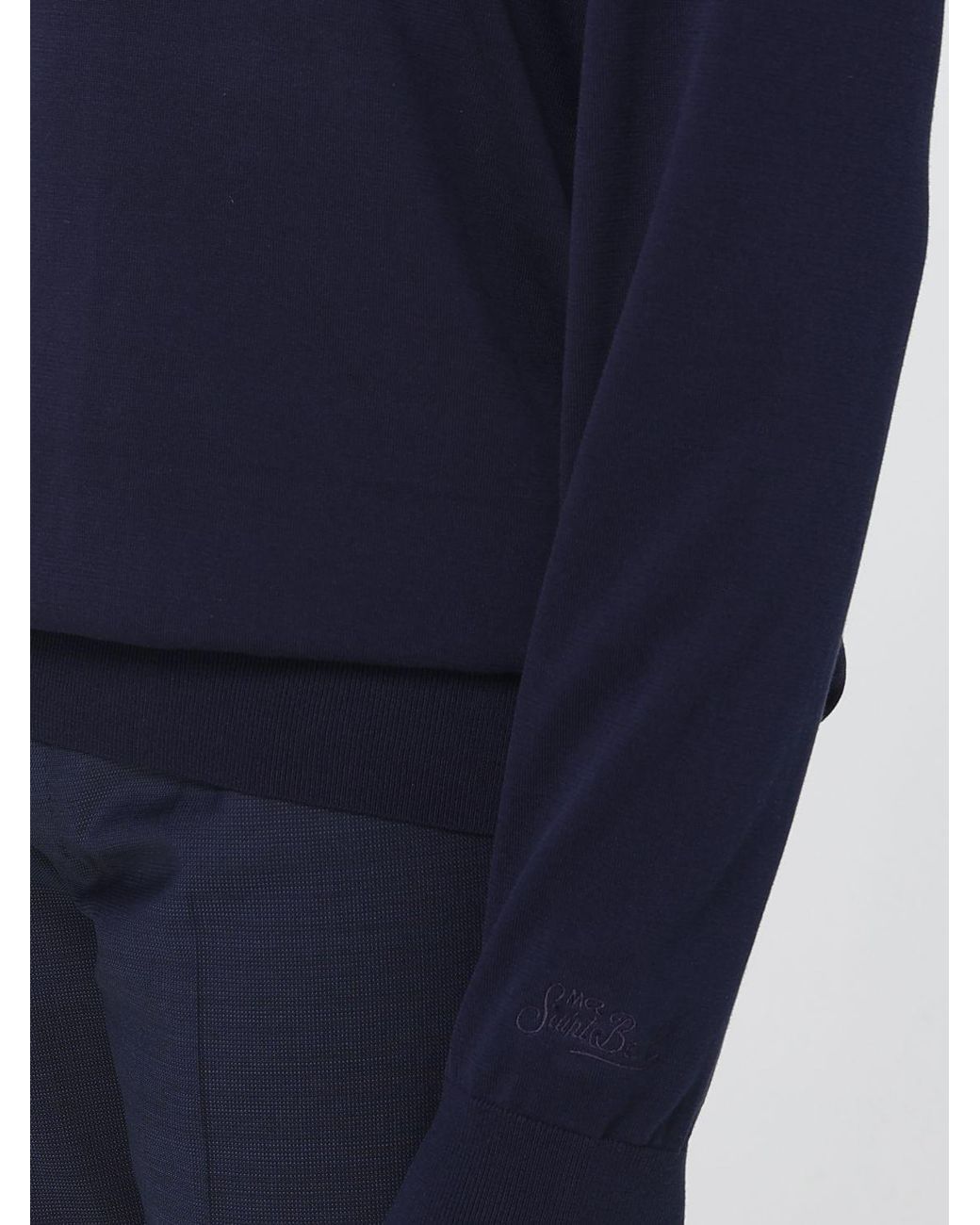 Mc2 Saint Barth Blue Basic Crew Neck Sweater for men