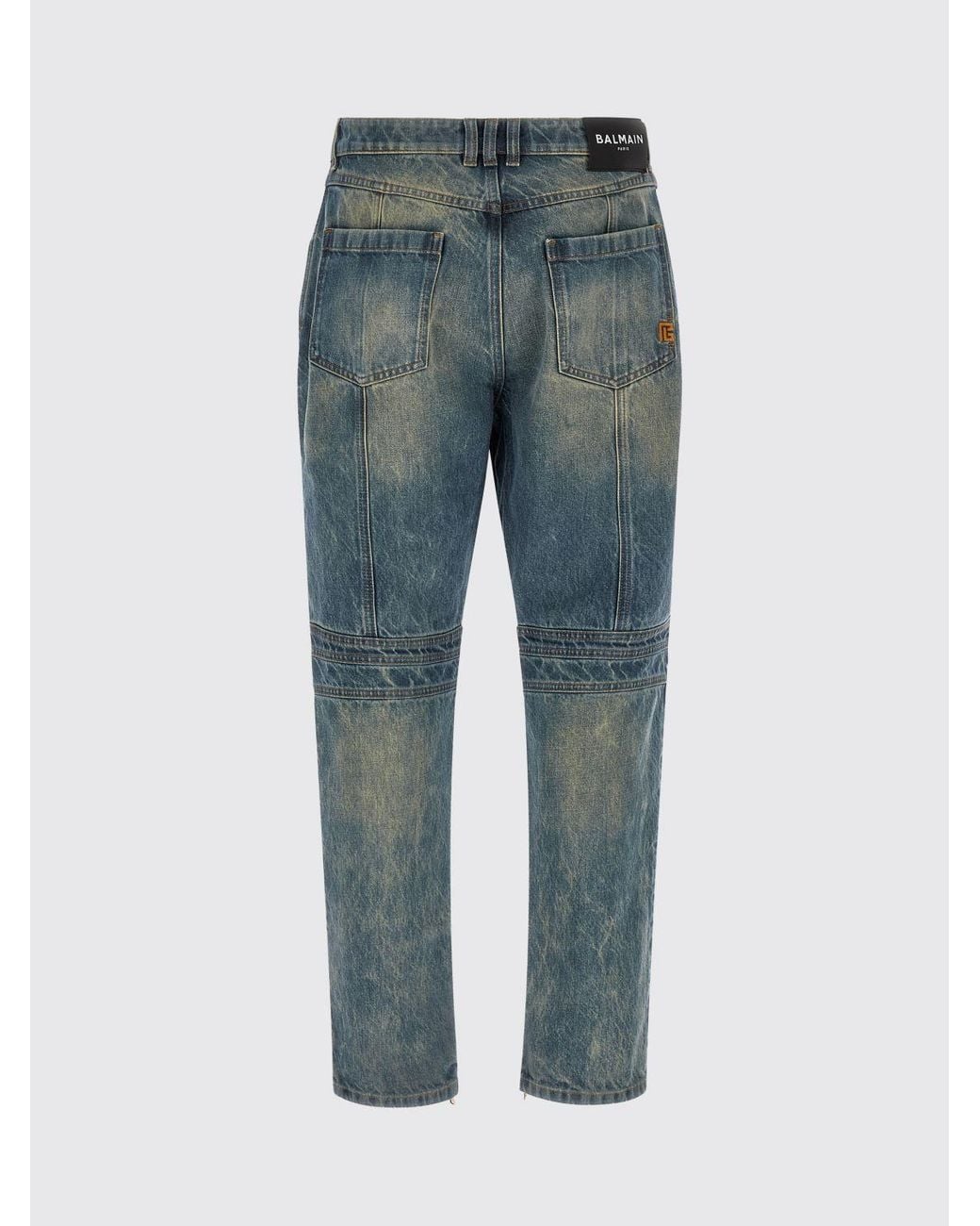 Balmain Blue Cotton Denim Skinny Fit Jeans for men