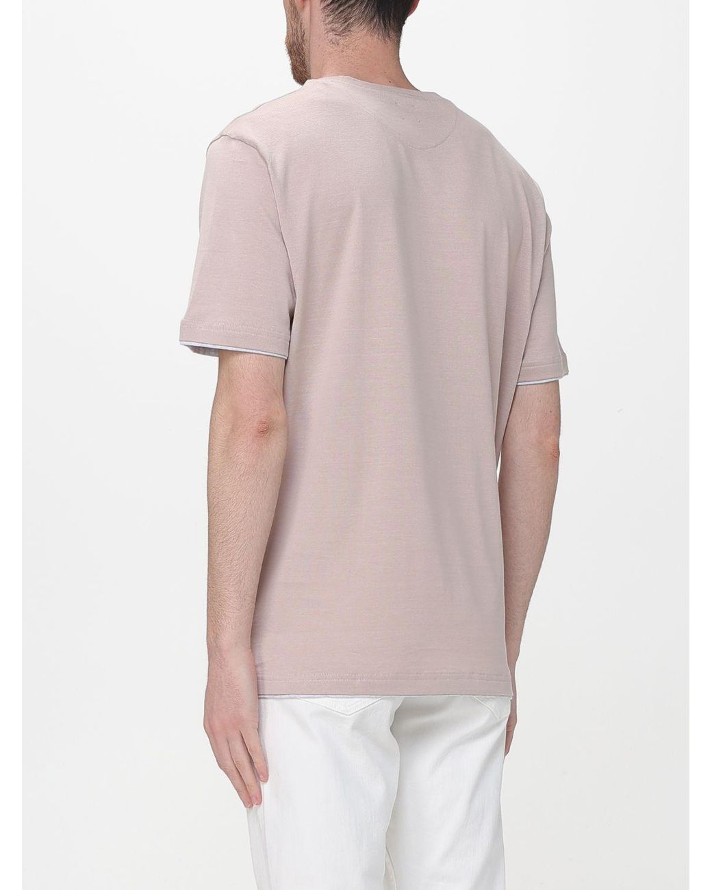 Eleventy Pink Basic Cotton T-Shirt for men
