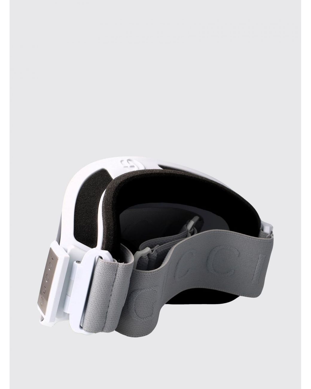 Gucci Gray Acetate Ski Goggles With Engraved Logo And Adjustable Strap for men