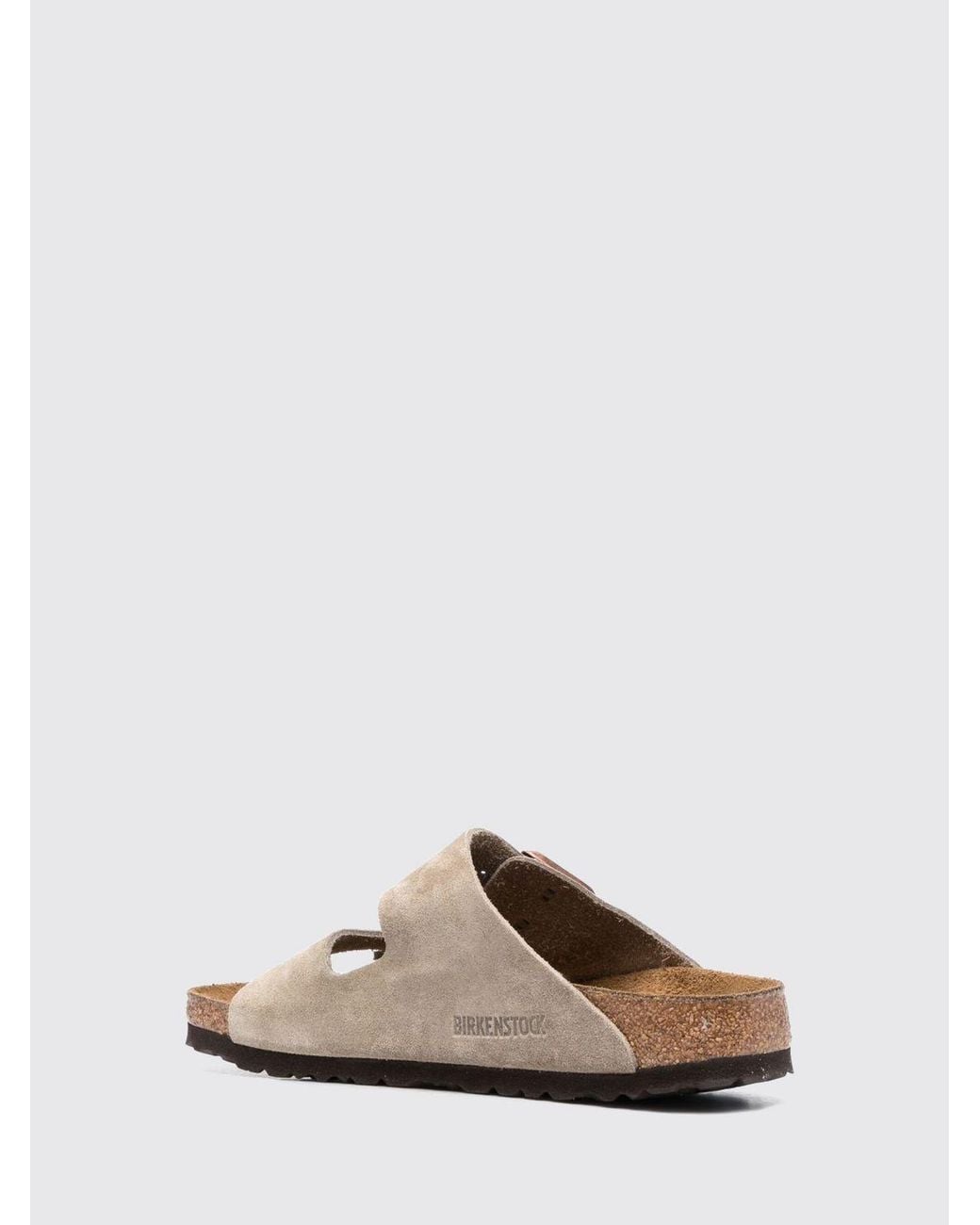 Birkenstock Natural Arizona Suede Sandals With Double Strap