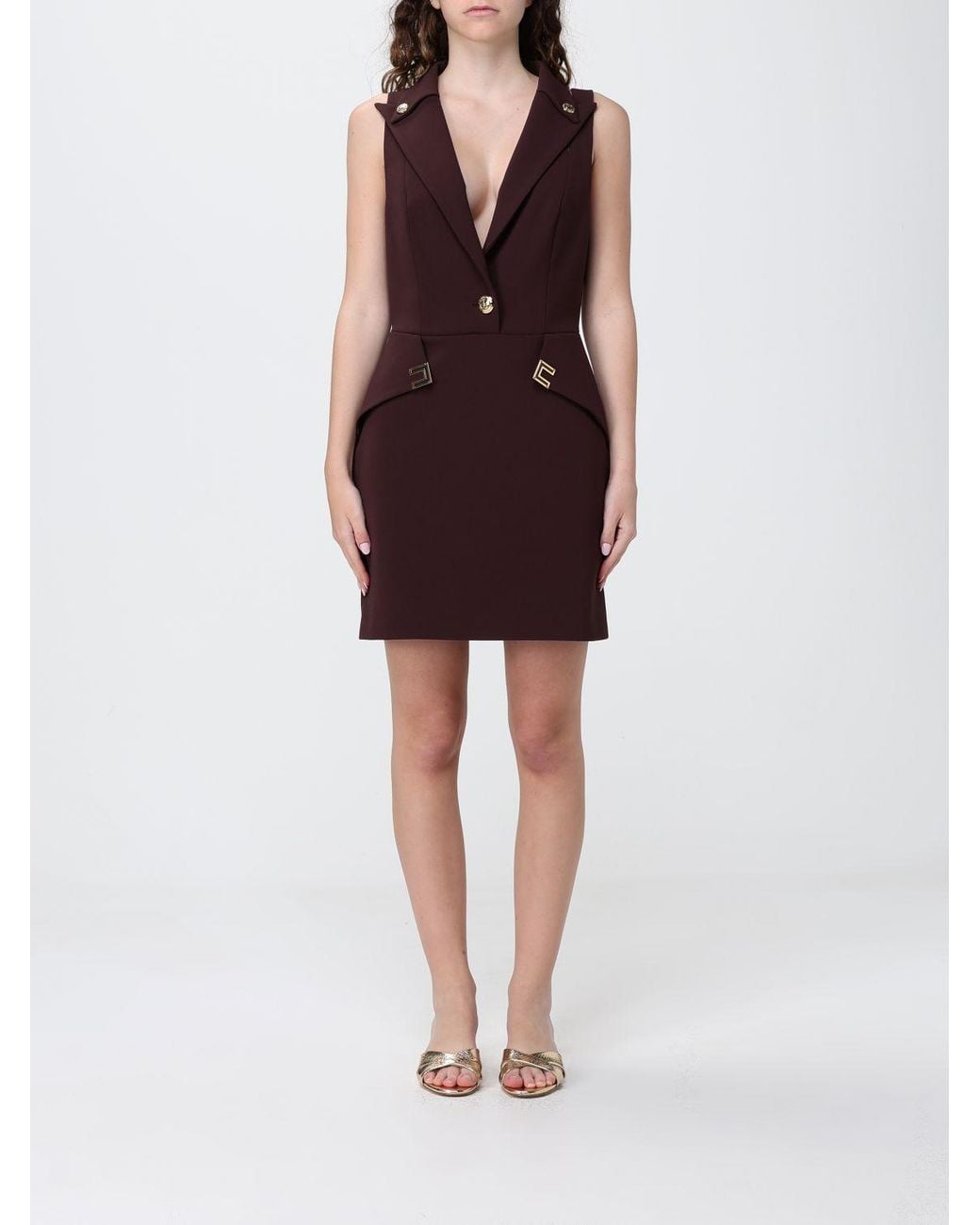 Elisabetta Franchi Red Double Crepe Dress