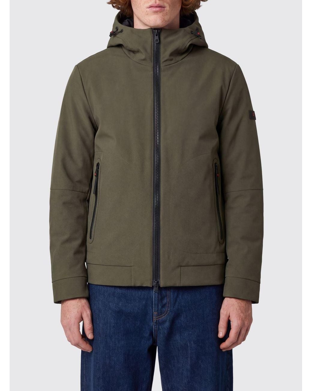 Peuterey Brown Loge Hooded Jacket With Primaloft Padding for men