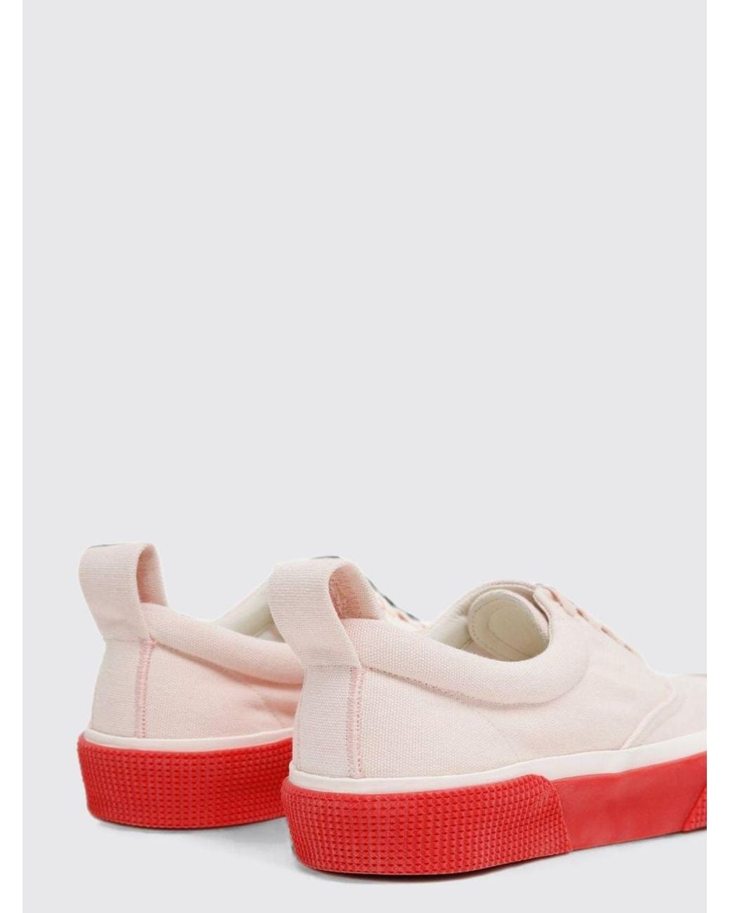 Phoebe Philo Red Plimsole Cotton Canvas Sneakers With Contrast Sole