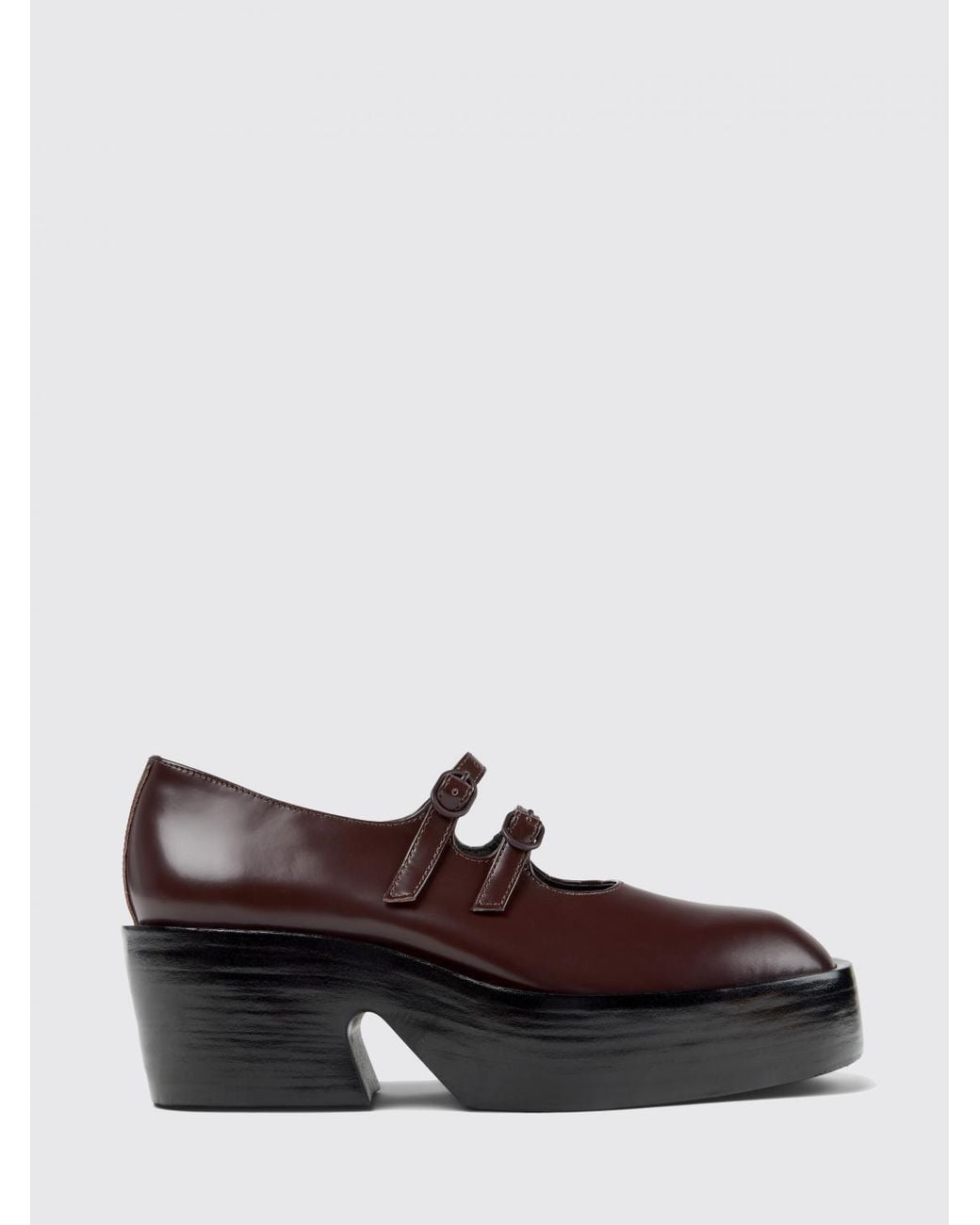 Camper White Billie Brushed Leather Pumps